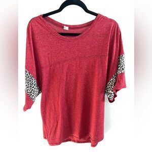 Boutique XXL red w leopard shirt